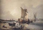 Samuel Owen Loading boats in an estuary (mk47) oil painting picture wholesale